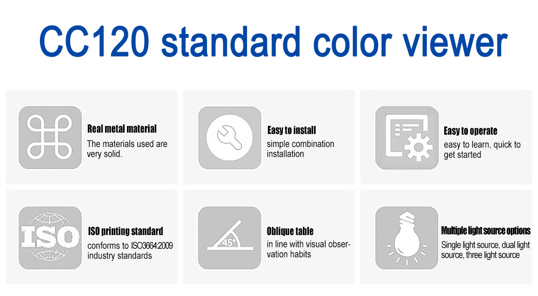 CC120-F Color Viewer Light Table D65 D50 TL84 Light Sources For Printing Industry