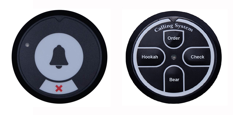 Customize alphanumeric wireless wrist watch pager and call bell button for guest service in supermarket.