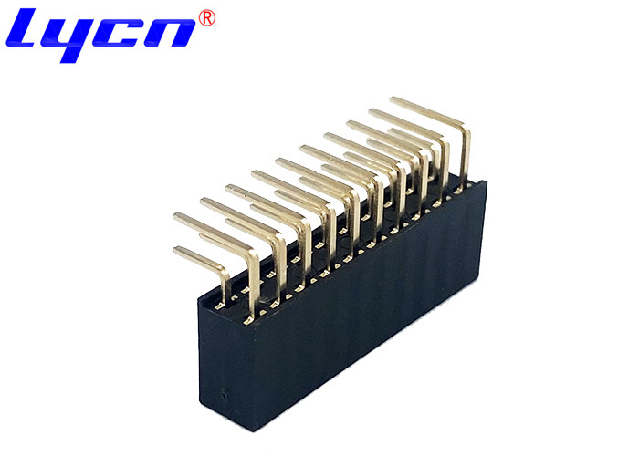 90 Degree Female 2.54 Mm Right Angle Header Connector Y Terminal LCP Insulation