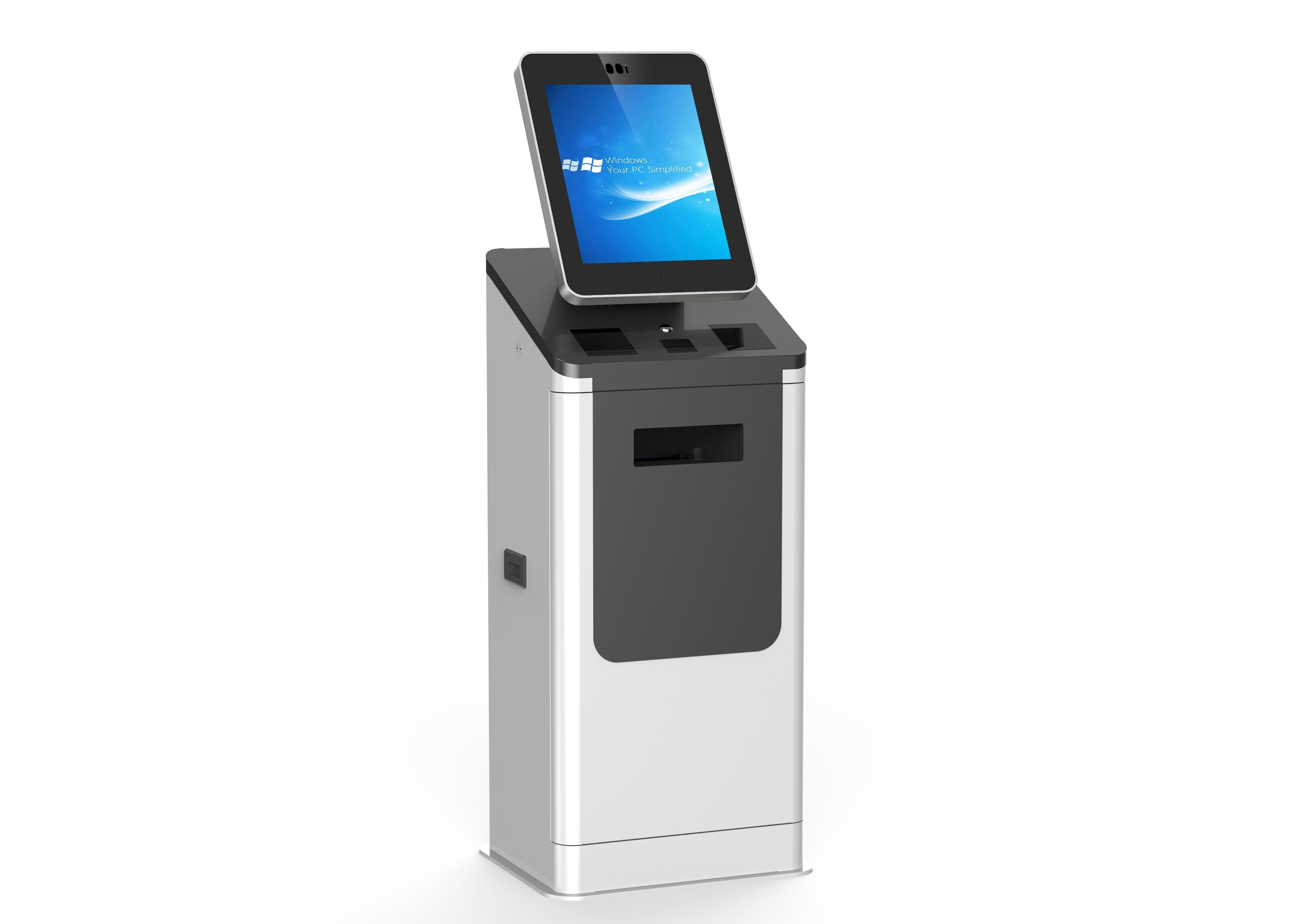 Hotel Self Service Kiosk With QR Code Scanner RFID Card Reader NFC Reader A4 Printer