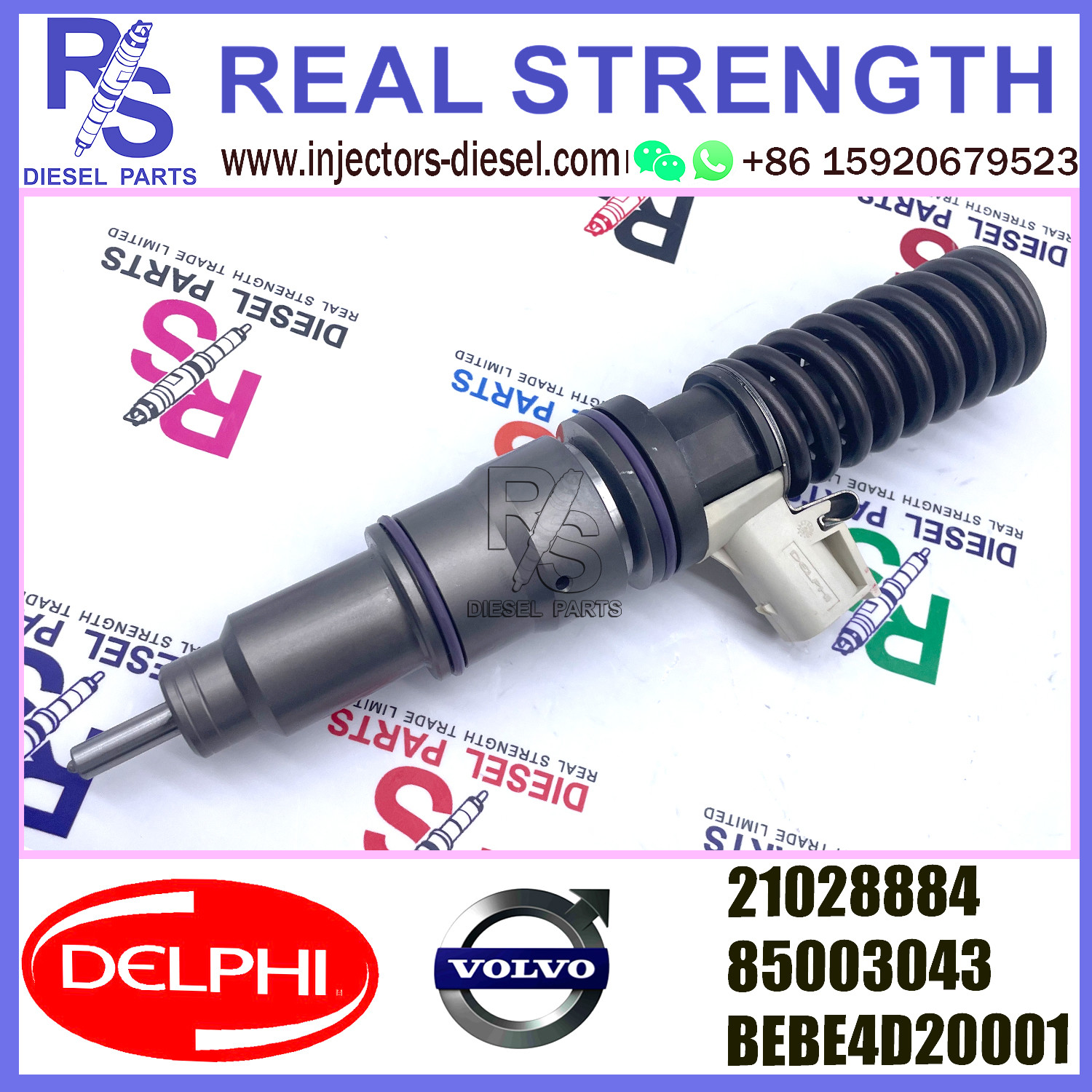 DELPHI 4pin 21028884 85003043 Diesel pump Injector V-O-L-V 21028884 85003043 BEBE4D20001 E3.18 for RENAULT 11LTR EURO3 LO