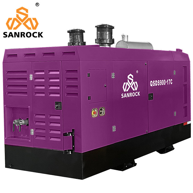 25m3/min Air Consumption 17bar Portable Diesel Screw Air Compressor for Water Well Drilling Machine