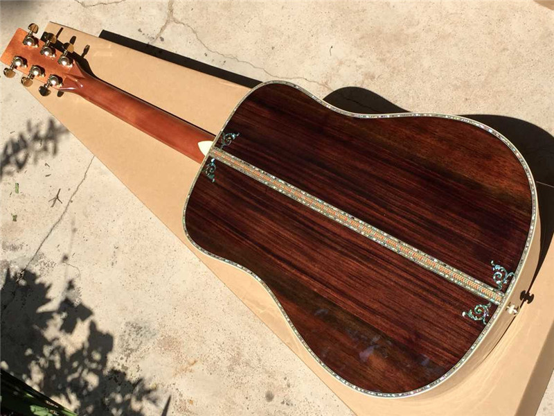 Wholesales custom 41" 45D 20 frets solid Top Real peral inlay acoustic guitar with colorized shell edge