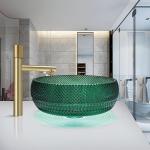 Countertop Mounted Glass Vessel Sinks Crystal Bathroom Wash Wash Basin