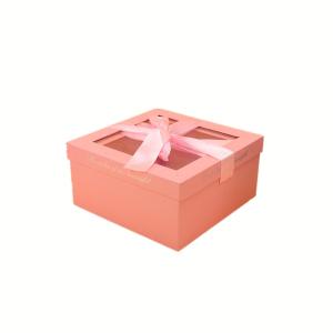 Quality 1000gsm Paperboard Cardboard Box With Window Lid Ribbon wholesale