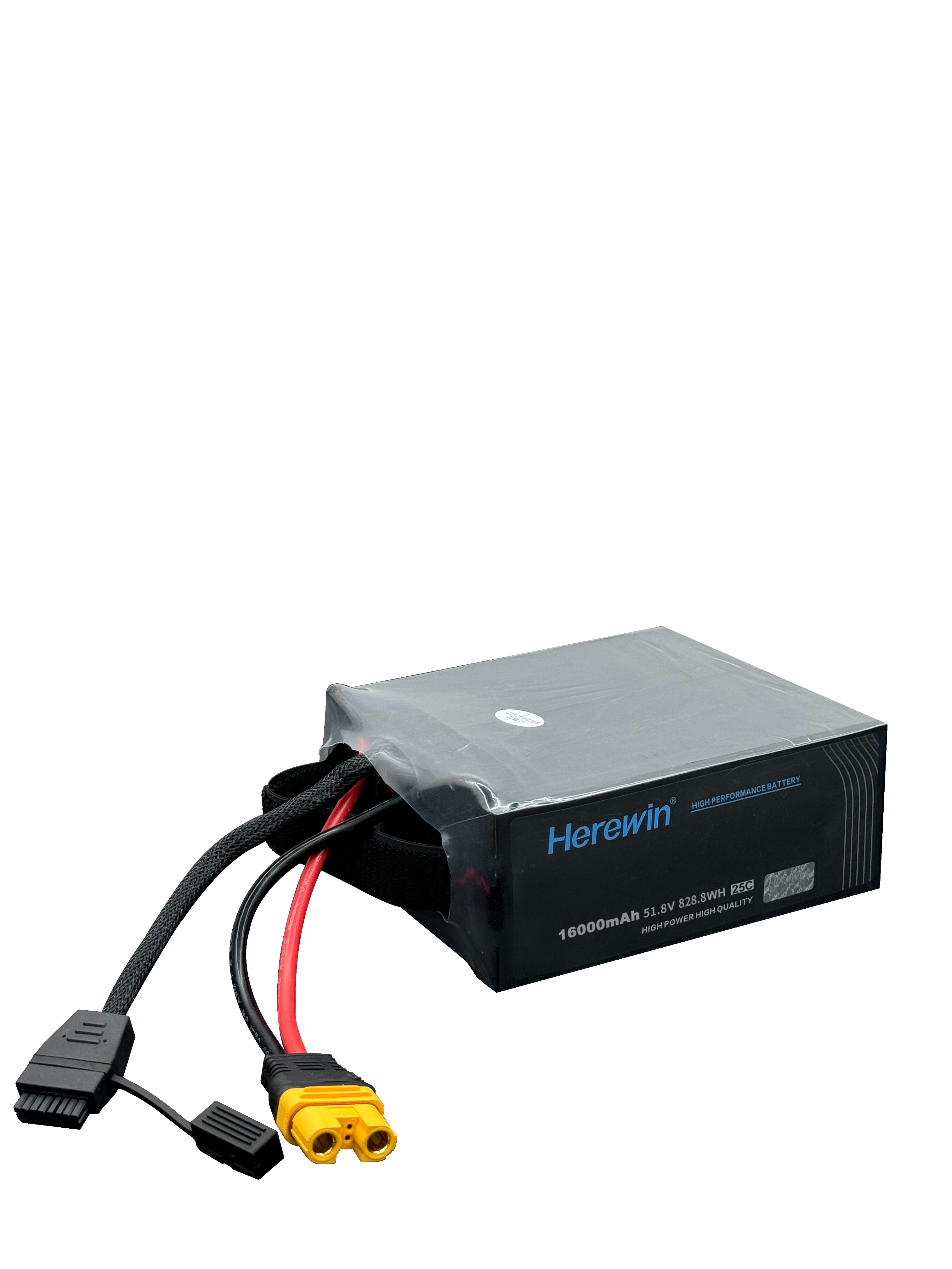 Herewin 14S1P 16Ah 51.8V LiPo Pouch UAV Battery 25C High Discharage Rate