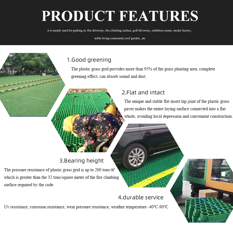 HDPE Plastic Protection Parking Lots Material Plastic Grass Paver for Origin Type