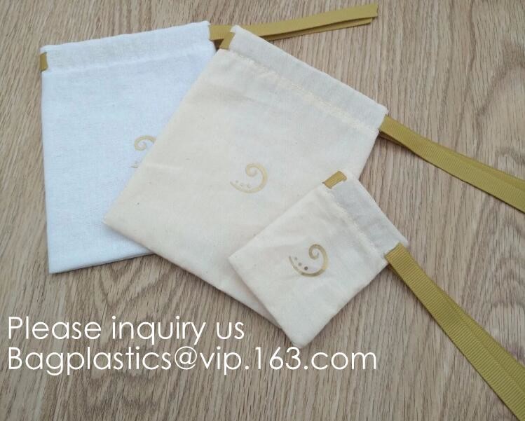 Natural Beige Thick Canvas Drawstring Pouches Produce Bags Muslin Bags Gift Bags Sacks Sachet Bags for Jewelry Candy Fav