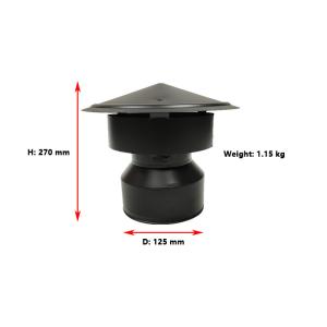 Quality 5&quot; Spigot Lock Wood Stove Pipe Rain Cap 5mm Oversized Prevents Downdraught wholesale