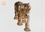 Large Gold Leafed Polyresin Animal Figurines Tiger Sculpture Table Statue