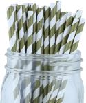 Yellow And White Striped Paper Straws
