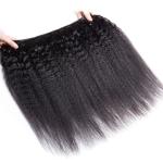 Brazilian / Peruvian Kinky Straight Virgin Human Hair Bundles With Natural Color