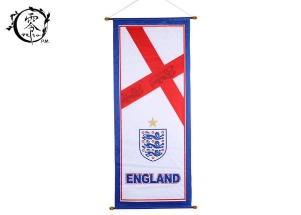 Vivid Color England National Hanging Soccer Team Flags Sublimation Printed On