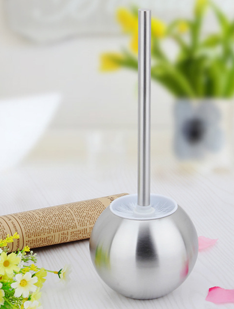 toilet brush with 304 stainless steel long handle Round Base Economy Strong Clean Toilet Brush Set