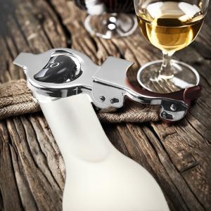 Quality Multifunctional Stainless Steel Bottle Stopper with Metal Handle Customizable Logo wholesale