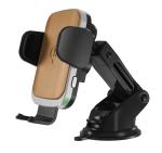 PU Leather Coil Sensor QI 10W Car Mount Wireless Charger