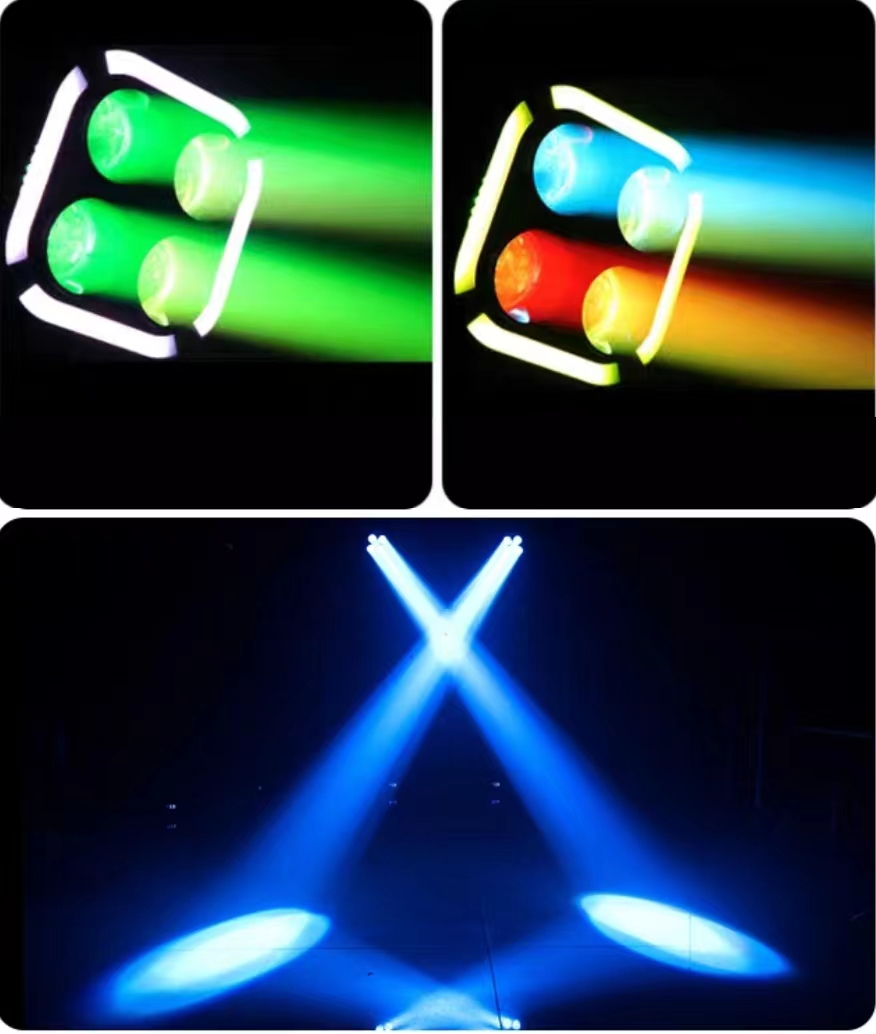4X60W RGBW 4in1 Zoom LED Beam Washer Moving Head Stage Light with LitePro DLX Layout