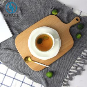 Quality Banqueting Pure White Porcelain Cups And Saucers Fully Vitrified wholesale