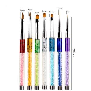 Quality Macaron Nylon Nail Painting Brush Crystal Uv Gel Rhinestones Nail Drill Pen wholesale