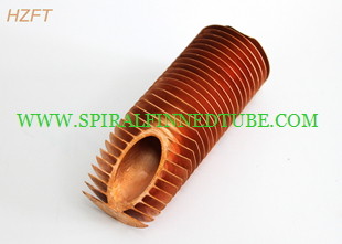 Integral Copper / Copper Nickel Spiral Finned Tube With High Fins For Condensing Boiler