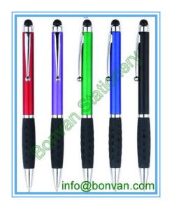 Quality gripped plastic promo gift touch stylus pen with logo printing wholesale