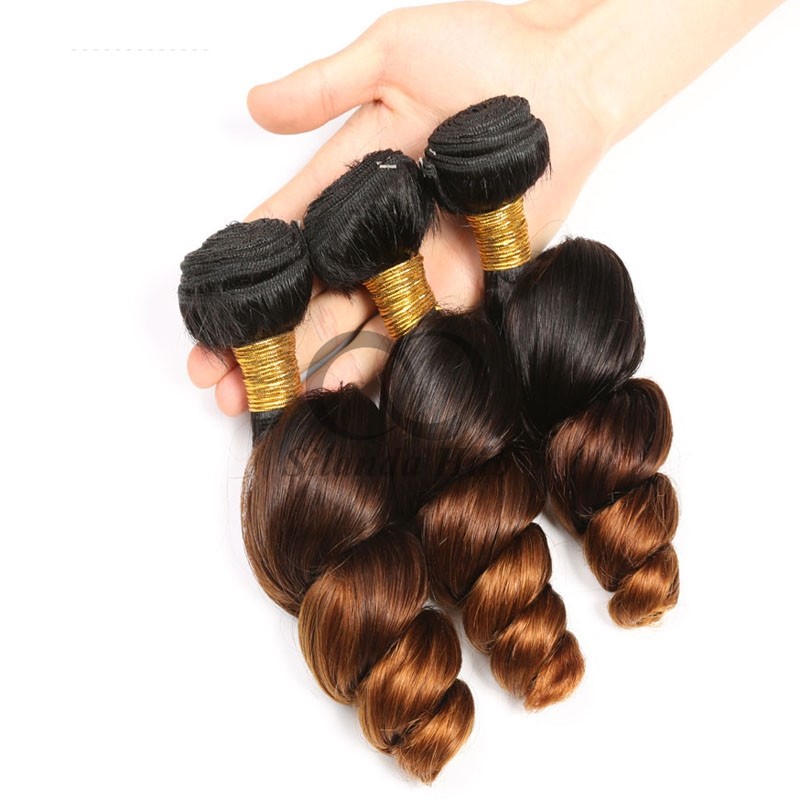 #T1B/4/30 Loose Wave Remy Human Hair Bundles Sew In Weave Bundles Brazilian Bundle Deals