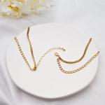 Layered Custom Fashion Chain Necklace Transparent Rhinestone Butterfly Gold