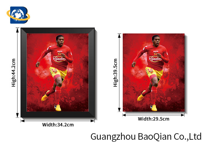 Football Star 3D Poster, 3D Lenticular printing with framed ,3D Lenticular Flip Picture