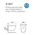 Wholesale Price Toilet P-trap Bathroom Wall Mounted Rimless Soft Seat Cover