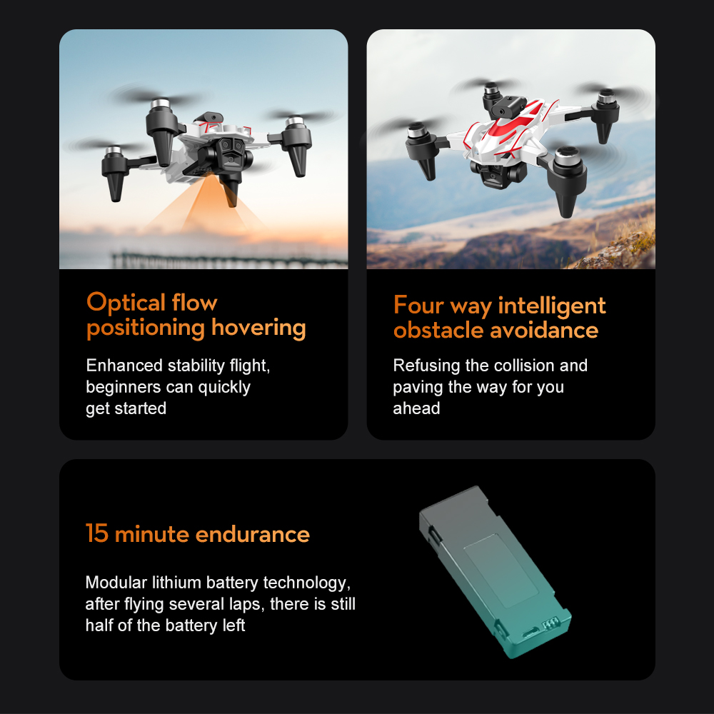 2.4G Frequency K12 Max Drone Wifi FPV RC Drones with Remote Control Video Quadcopter Toy and Three Pro 4K HD Camera