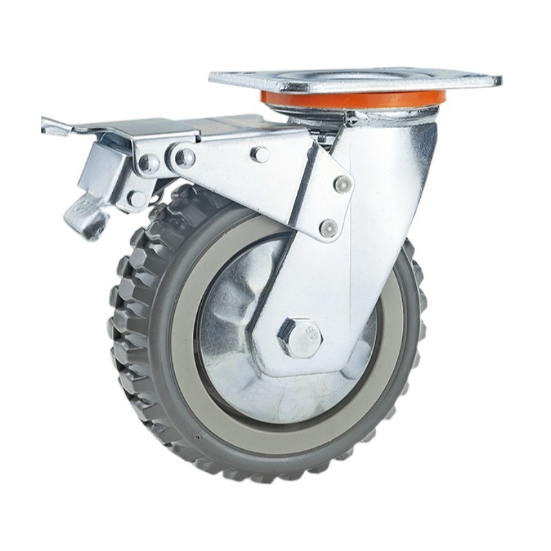 4inch 5inch 6inch 8inch 350kg Heavy Duty Grey Rubber Free Castor Wheel