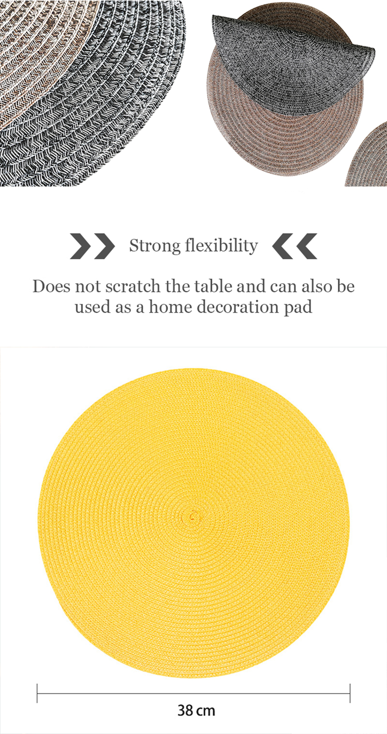 Waterproof Washable Non Slip Mat for Transitional Design Style Placemats in Round Shape