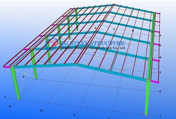Prefab Large Span Steel Building Basketball Court / Steel Building Space Frame Structure