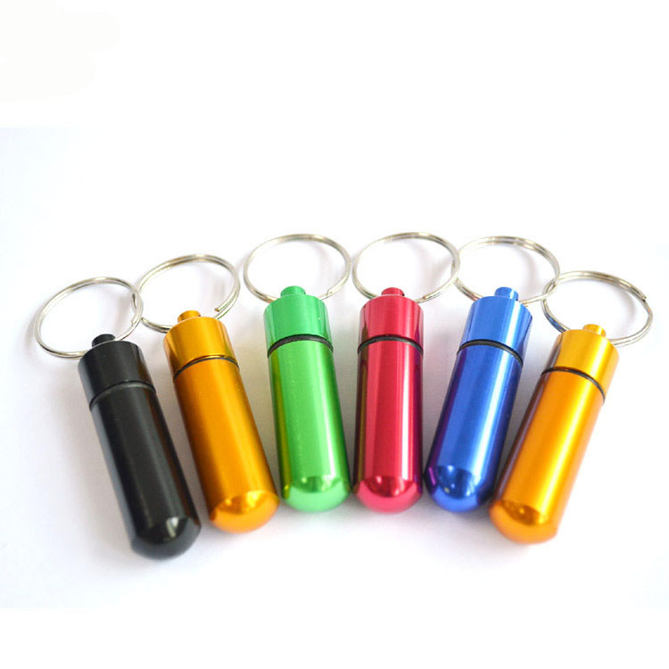 Portable medicine box storage keychain 50*14mm logo customized