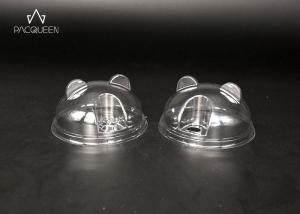 Quality Innovative Clear Coffee Lids , PET Plastic Lids Cat Ears Shaped wholesale