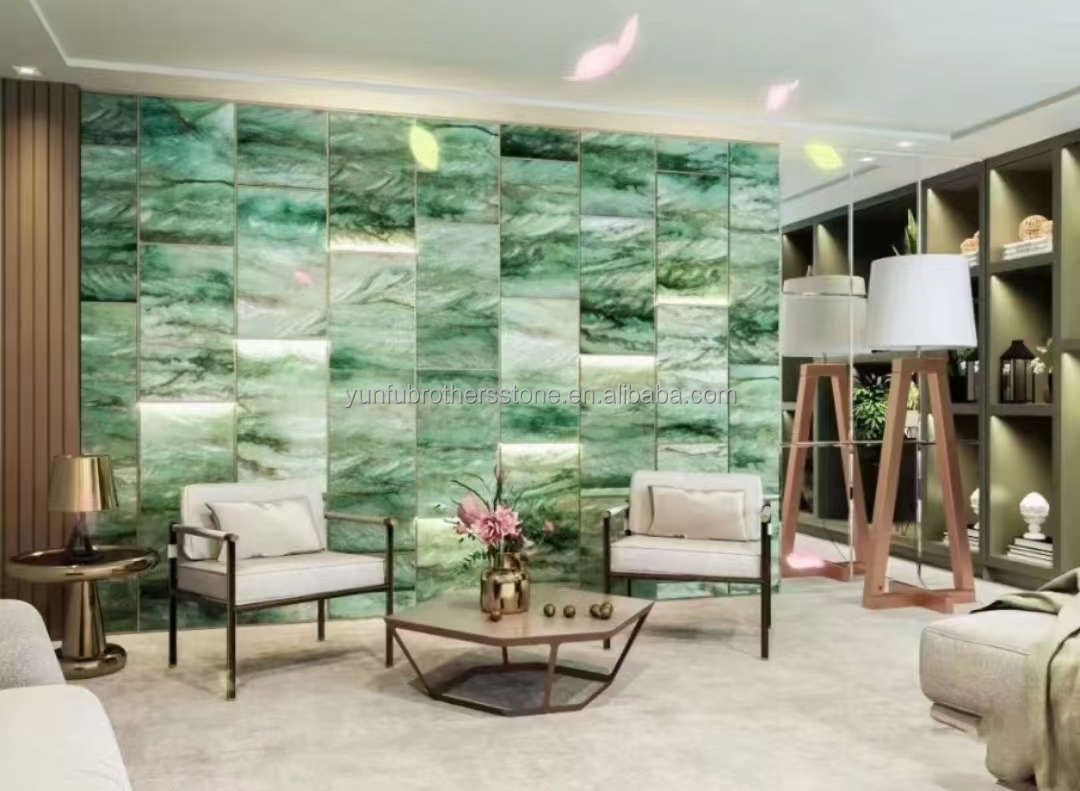 Polished Royal Green Quartzite Natural Green Gaya Marble Big Slab for Coffee Table