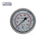 63mm EN837-1 hydraulic water 0-10bar /psi axial entry oil glycerin filled