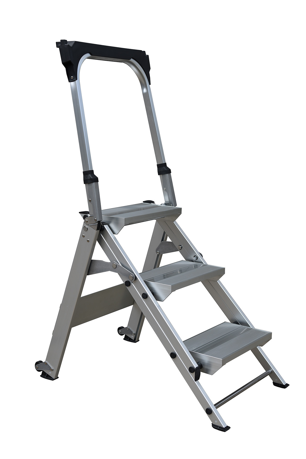 Silver Aluminium Platform Ladder 3 Step Lightweight Aluminium Steps