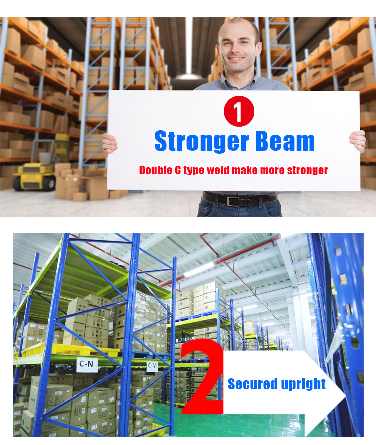 3000KG Per Level 700mm Depth Heavy Duty Pallet Racking Powder Coated