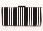 Fashionable Black And White Clutch Handbags , PU Leather Evening Bags And