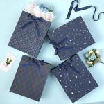 Custom Beautiful Boutique Jewelry Gift Packaging Shopping Tote Paper Bags With