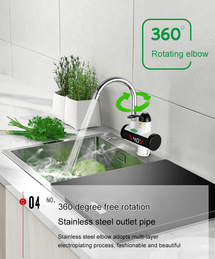 50HZ Instant Electric Automatic Hot Water Tap 0.04-0.6MPA