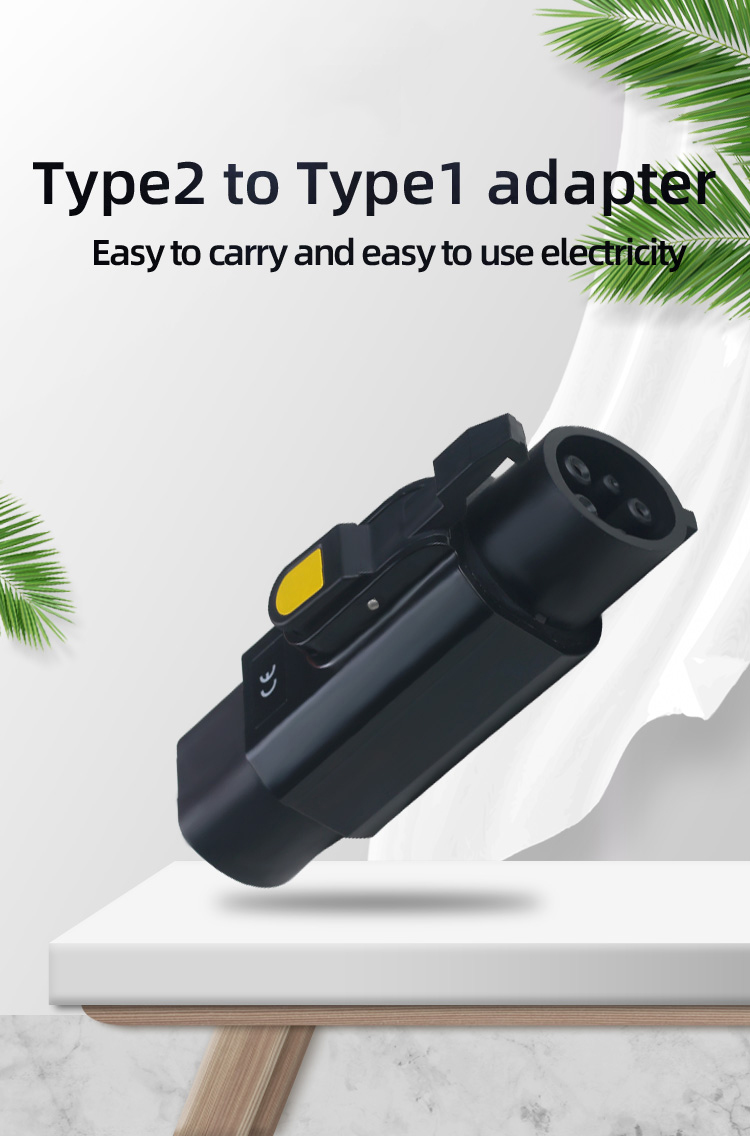 Highly Electric Vehicle Charger Type 1 Male Adapter To Type 2 Female Ev Adapter Convertor Sae J1772 Type1 To Type2 Adapter