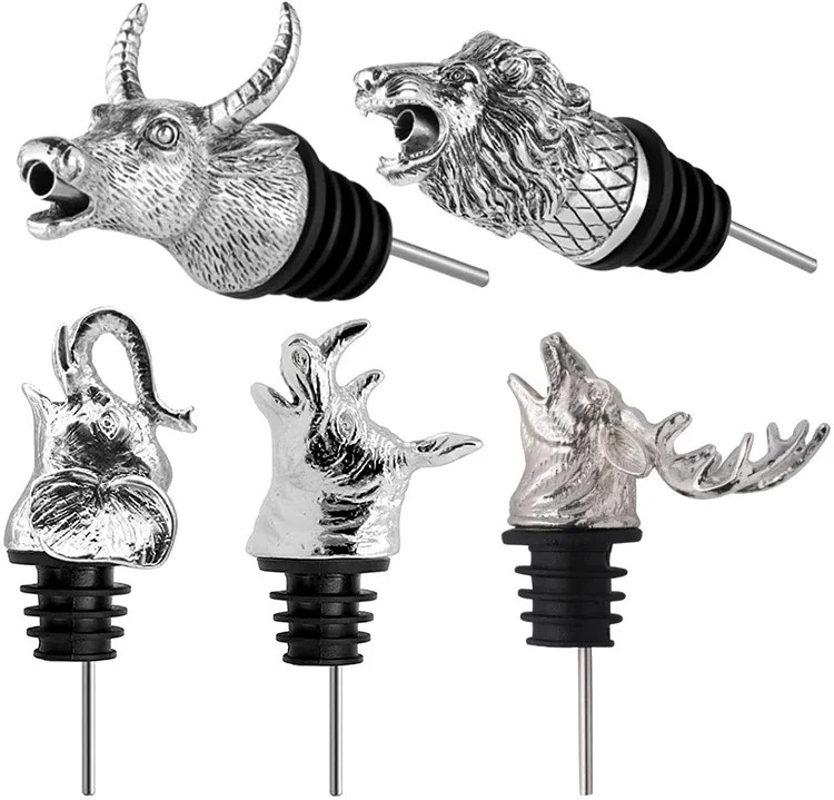 Custom Premium Pourer Animal Wine Bottle Pourer Wine Aerator Pourer Zinc Alloy