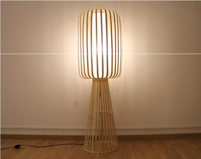 Bamboo Weaving Rattan Floor Lamp For Residential Teahouse Living Room