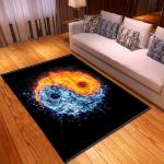 Grass Court Living Room Floor Carpets Green 3d Printed Rugs 1.5*1m