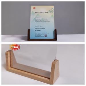 Quality Acrylic Photo Frame with Wood Base for Gift 6x8 wholesale