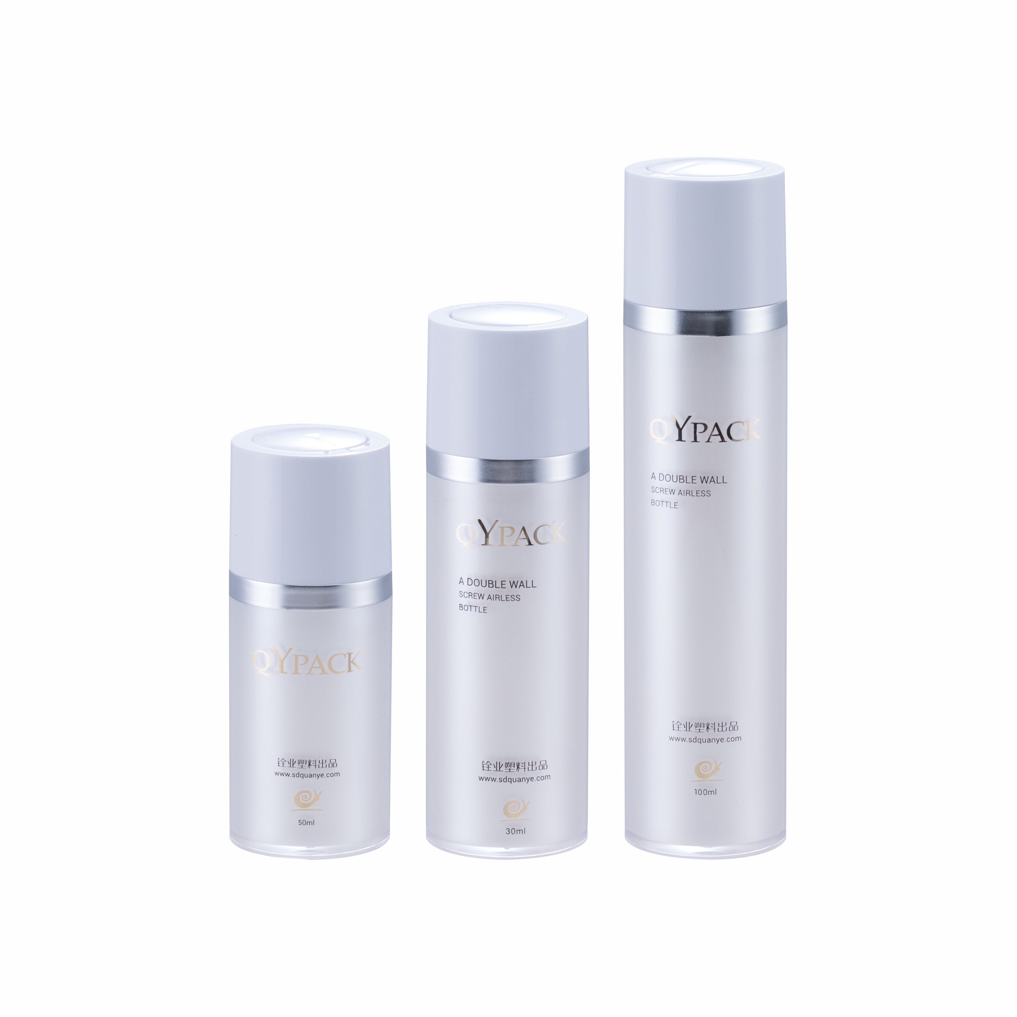Double Wall Airless Cosmetic Containers For Serum With Screw Pump 30ml