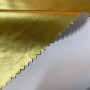 Quality 100% Polyester Gold Foiled Winter Breaker Fabric 50D*50D 100gsm 150cm Waterproof wholesale