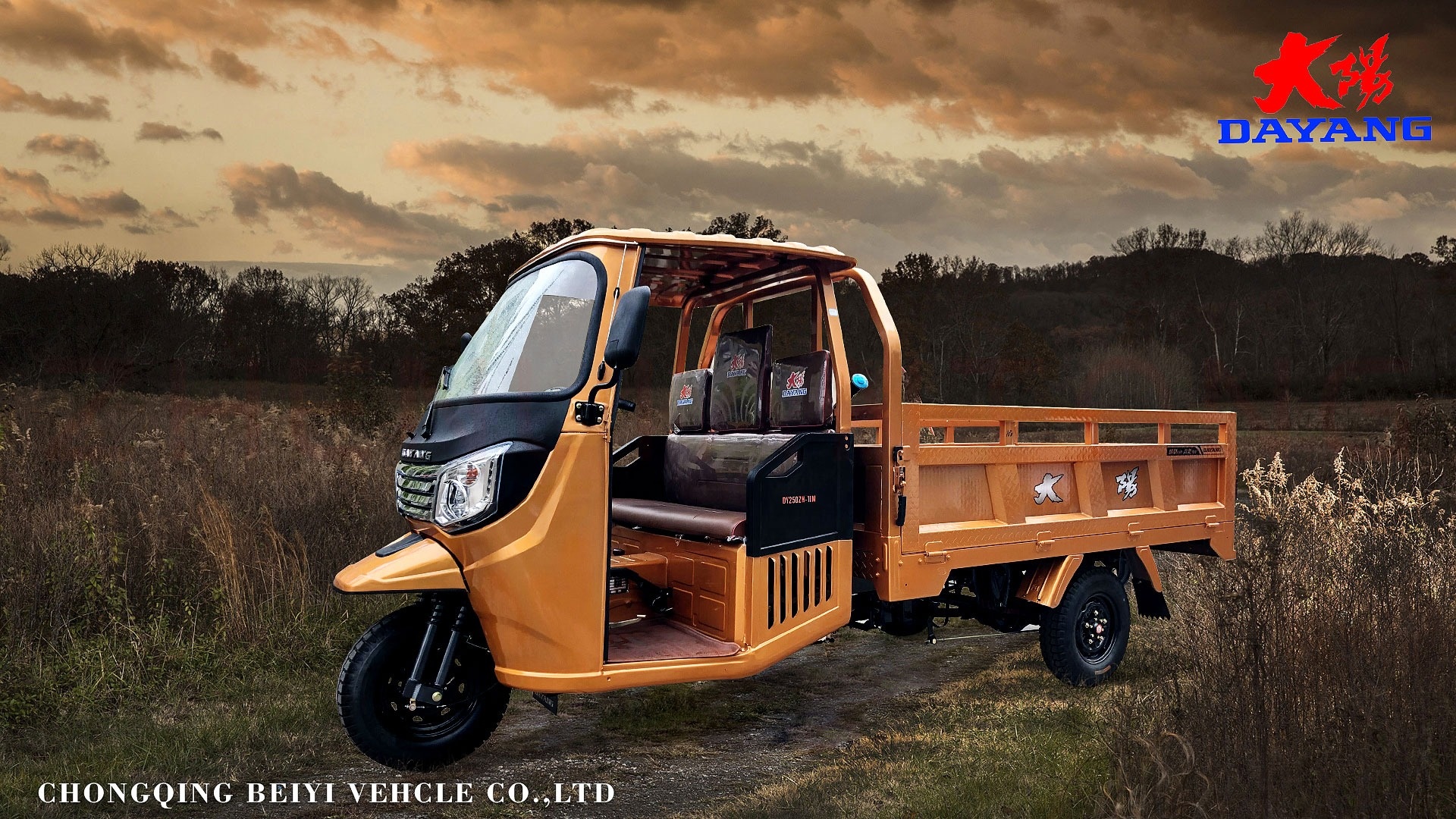 Motorized Tricycles with Diesel Tank 12V Voltage and Grade Ability ≥25°